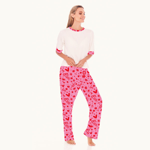 Pink Pantalón largo + Camiseta Pijama