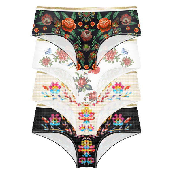 Kit Floral• 4 Panties Cachetero